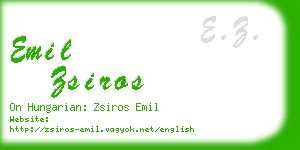 emil zsiros business card